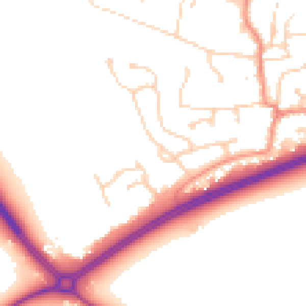 Daytime road noise heatmap for DN37 7EZ