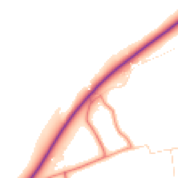 Daytime road noise heatmap for DN37 7JP