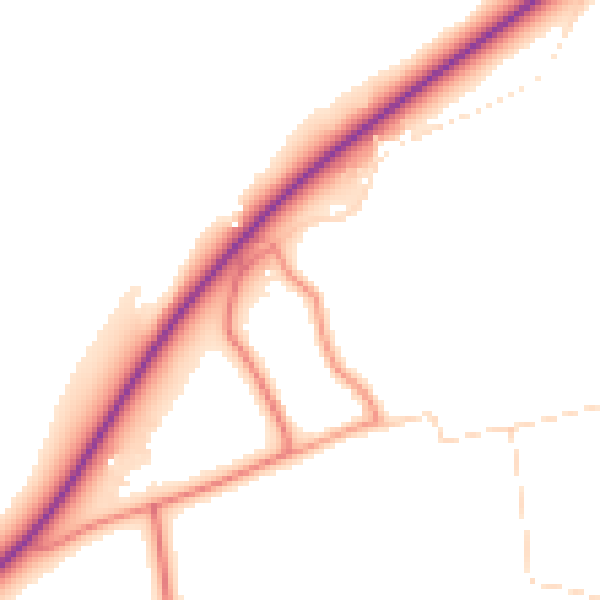 Daytime road noise heatmap for DN37 7JR