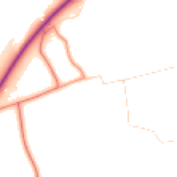 Daytime road noise heatmap for DN37 7JT