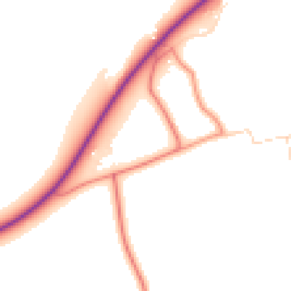 Daytime road noise heatmap for DN37 7JY