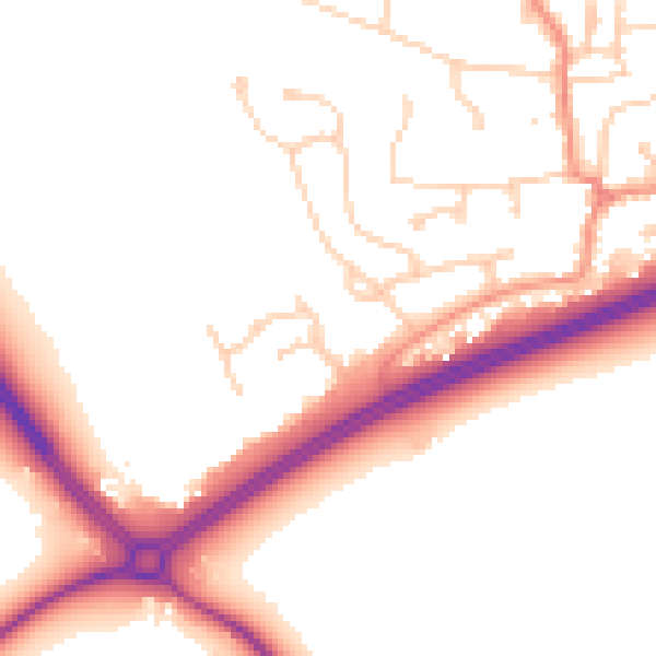 Daytime road noise heatmap for DN37 7SS
