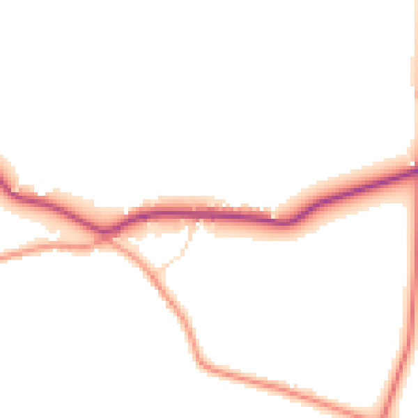 Daytime road noise heatmap for DN37 8JL