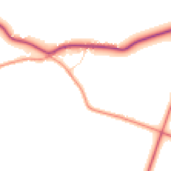 Daytime road noise heatmap for DN37 8JY