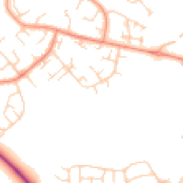 Daytime road noise heatmap for DN37 9BL