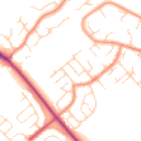 Daytime road noise heatmap for DN37 9EG