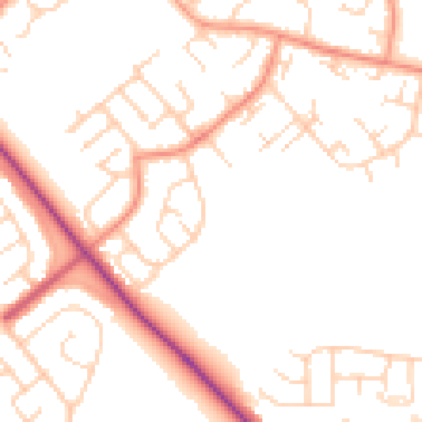 Daytime road noise heatmap for DN37 9ET