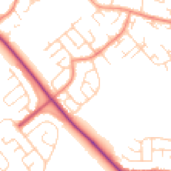 Daytime road noise heatmap for DN37 9EX