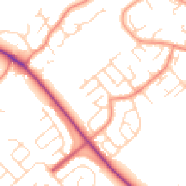 Daytime road noise heatmap for DN37 9HJ