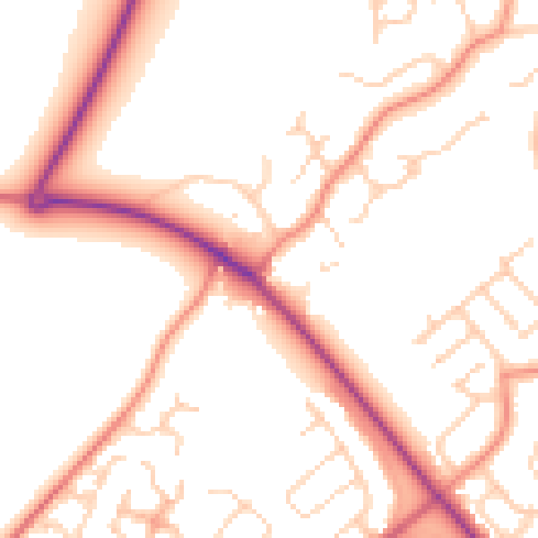 Daytime road noise heatmap for DN37 9NJ