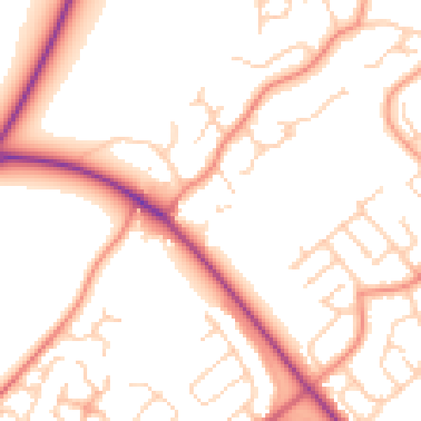 Daytime road noise heatmap for DN37 9NR