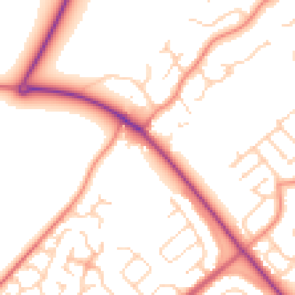 Daytime road noise heatmap for DN37 9NS