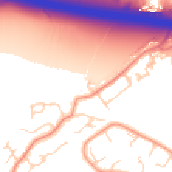 Daytime road noise heatmap for DN37 9NZ