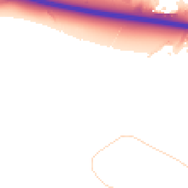 Night-time road noise heatmap for DN37 9NZ