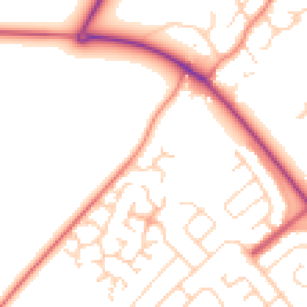 Daytime road noise heatmap for DN37 9PA