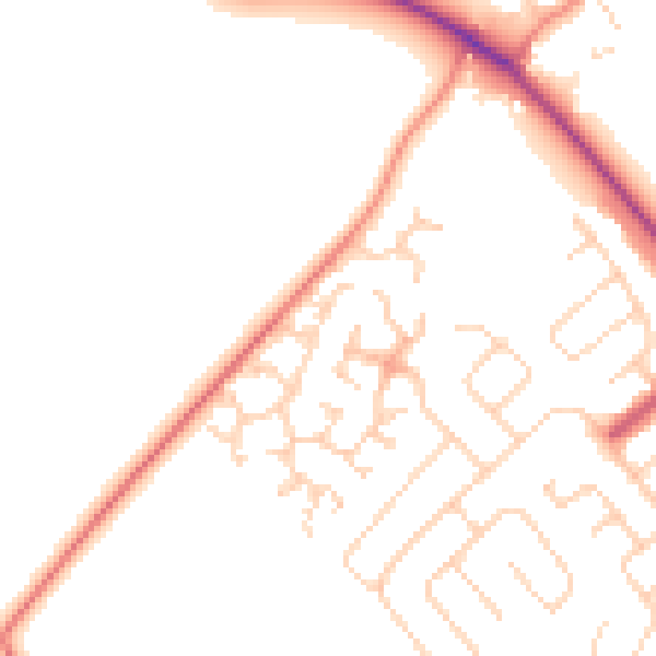 Daytime road noise heatmap for DN37 9PR