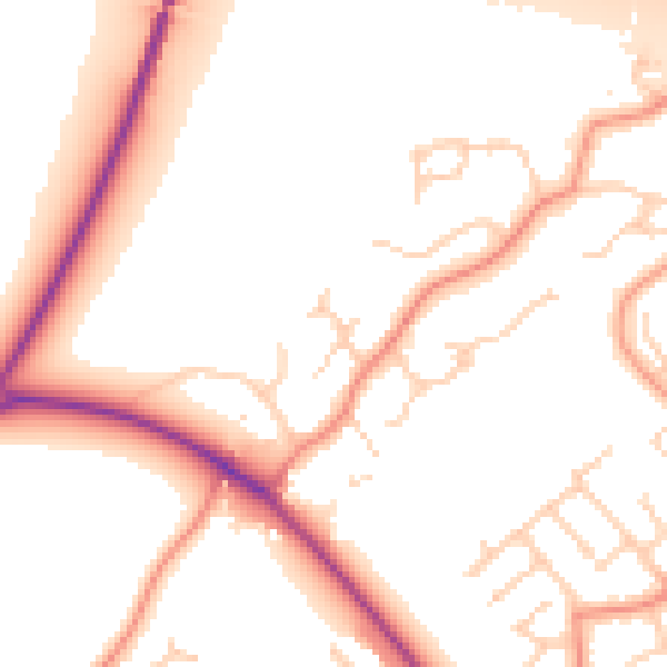 Daytime road noise heatmap for DN37 9PX