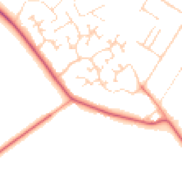 Daytime road noise heatmap for DN41 7AF