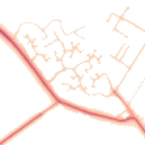 Daytime road noise heatmap for DN41 7JB