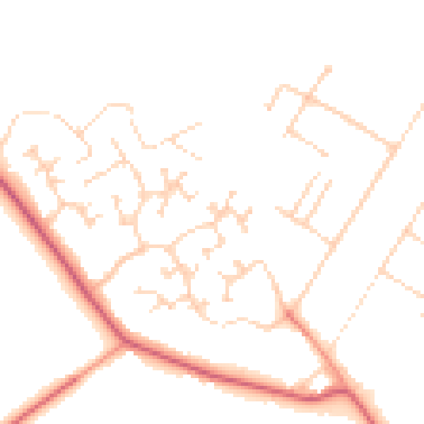 Daytime road noise heatmap for DN41 7JJ