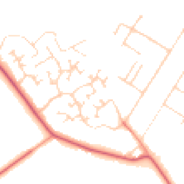 Daytime road noise heatmap for DN41 7JN