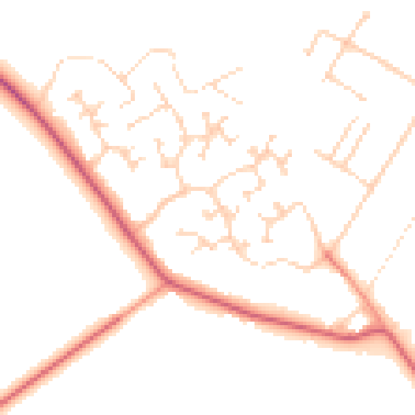 Daytime road noise heatmap for DN41 7JQ