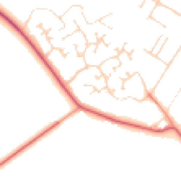 Daytime road noise heatmap for DN41 7JR