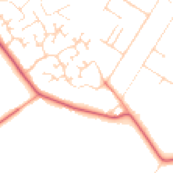 Daytime road noise heatmap for DN41 7JS