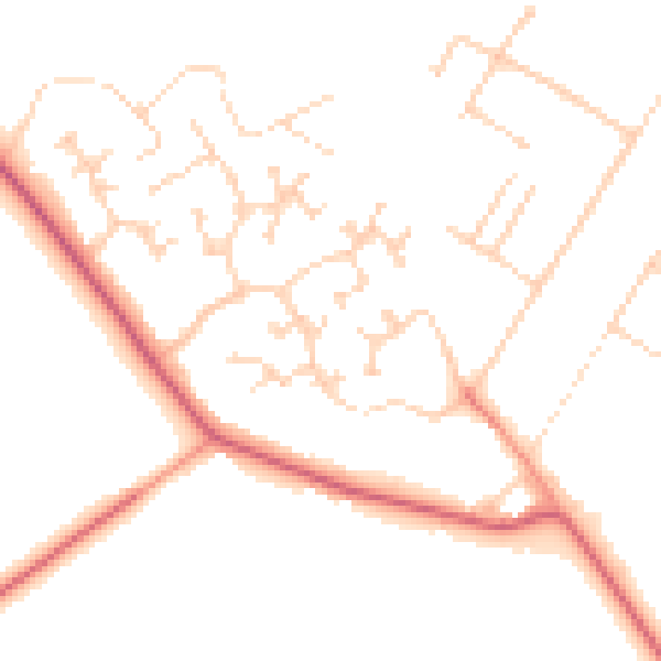 Daytime road noise heatmap for DN41 7JU