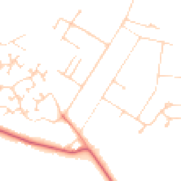 Daytime road noise heatmap for DN41 7LW