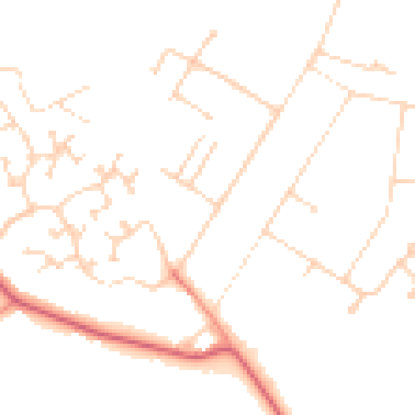 Daytime road noise heatmap for DN41 7LX