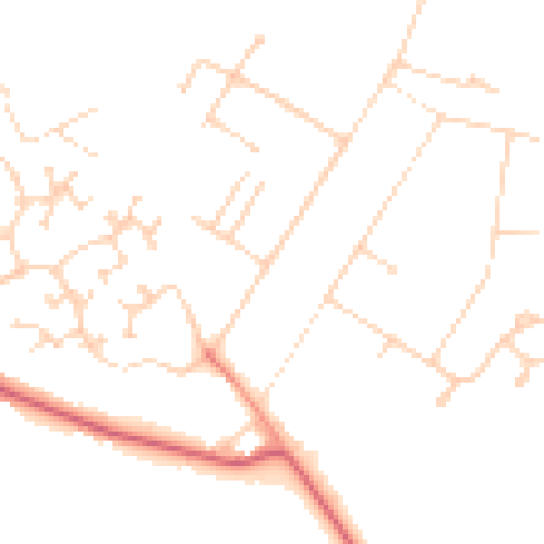 Daytime road noise heatmap for DN41 7LY