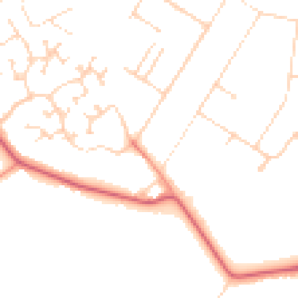 Daytime road noise heatmap for DN41 7LZ