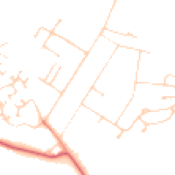 Daytime road noise heatmap for DN41 7NA