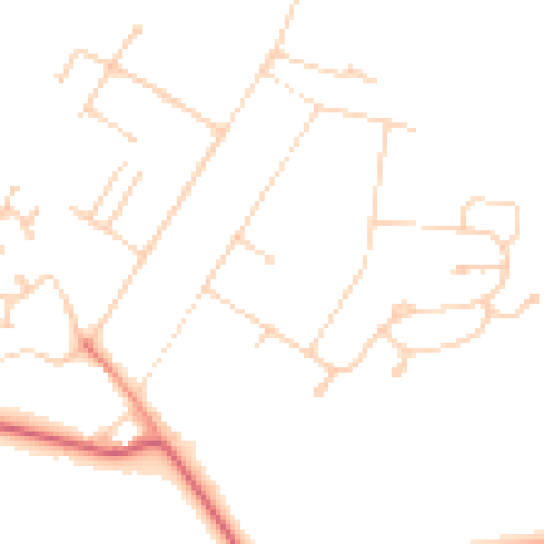 Daytime road noise heatmap for DN41 7NB