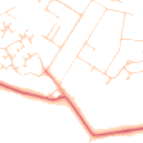 Daytime road noise heatmap for DN41 7NG