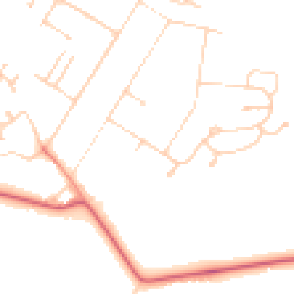 Daytime road noise heatmap for DN41 7NH