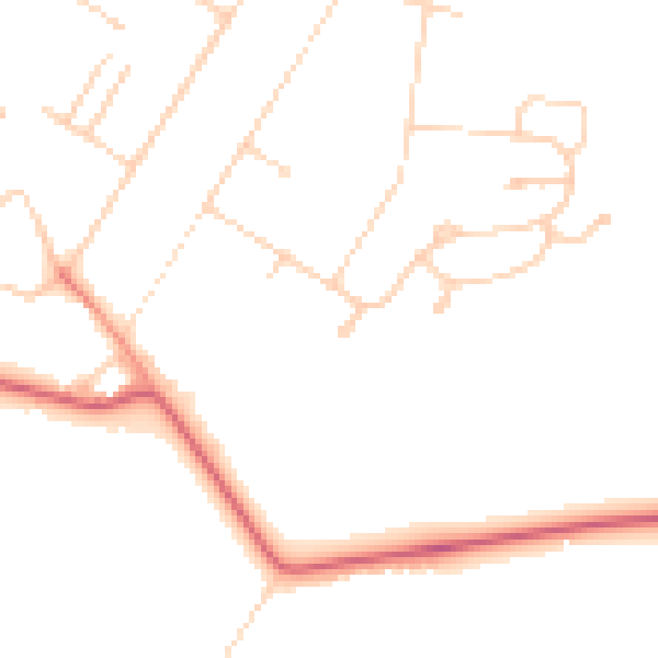Daytime road noise heatmap for DN41 7NJ