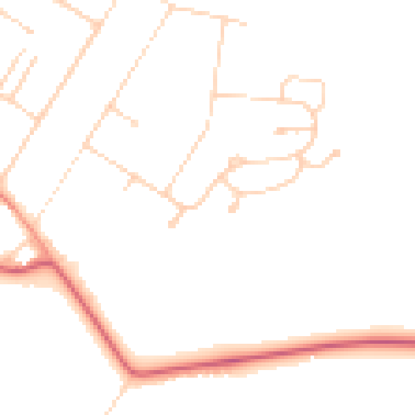 Daytime road noise heatmap for DN41 7NL