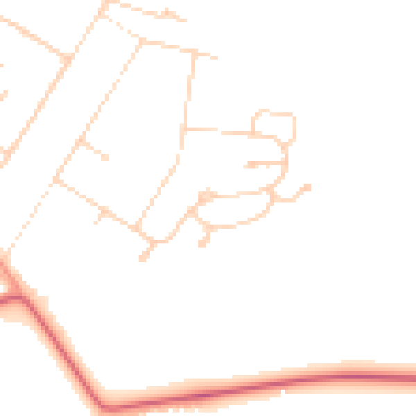 Daytime road noise heatmap for DN41 7NN