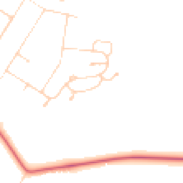Daytime road noise heatmap for DN41 7NU
