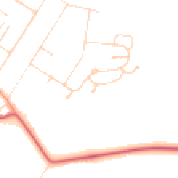 Daytime road noise heatmap for DN41 7NX