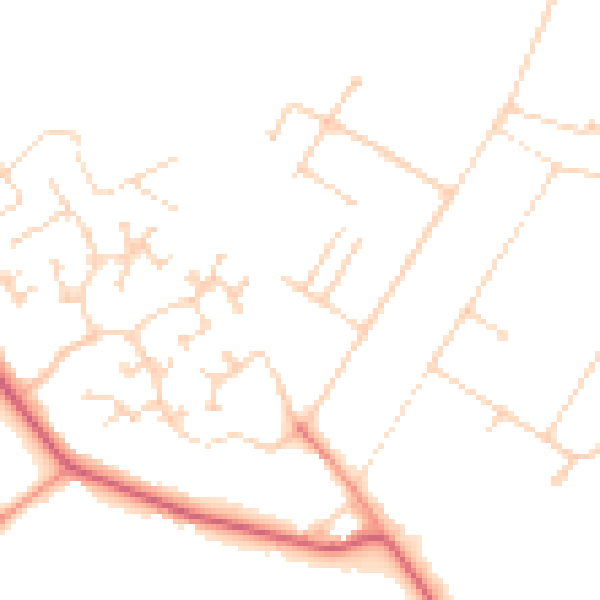 Daytime road noise heatmap for DN41 7PN
