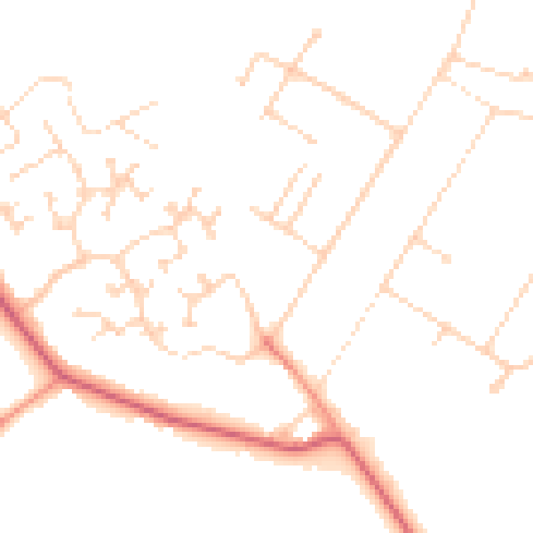 Daytime road noise heatmap for DN41 7PW