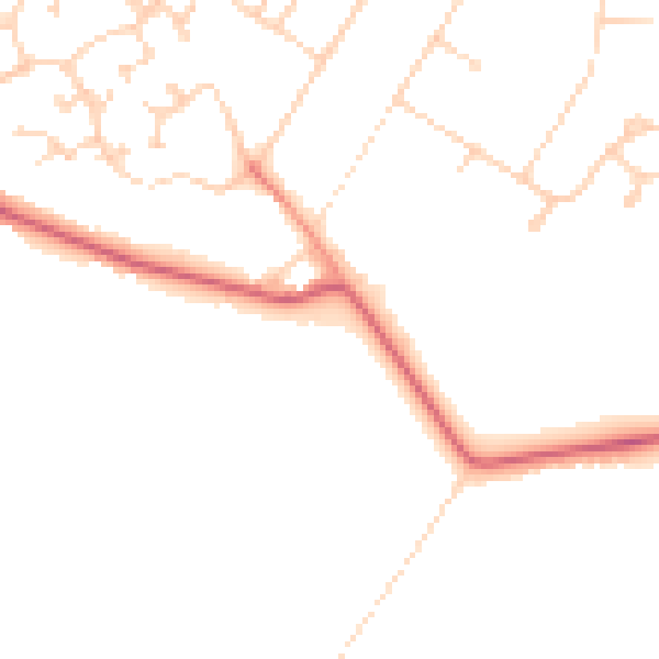 Daytime road noise heatmap for DN41 7QW