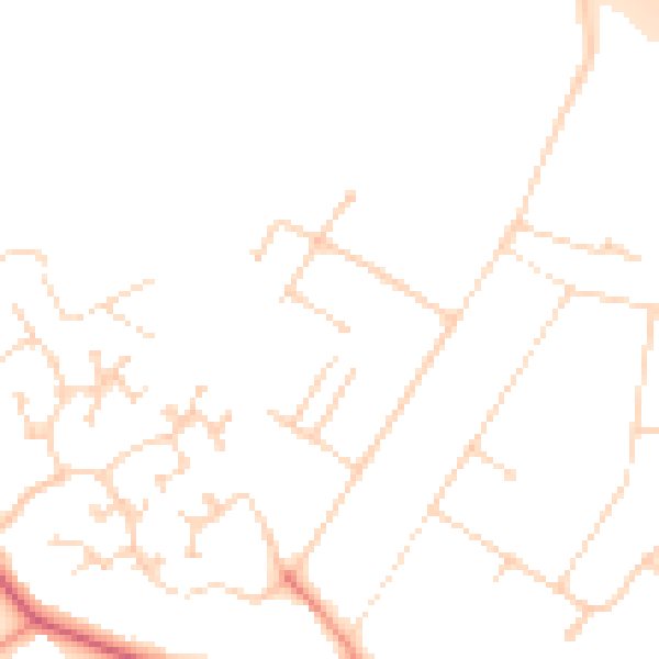 Daytime road noise heatmap for DN41 7SB