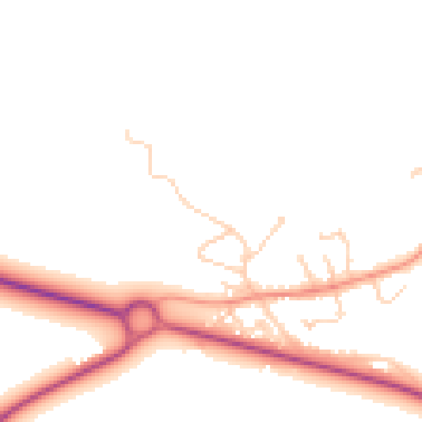 Daytime road noise heatmap for DN41 8AA
