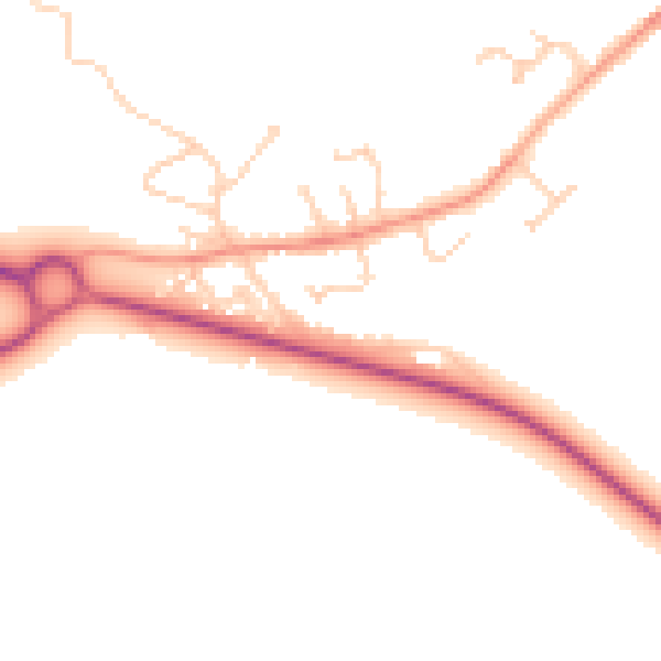 Daytime road noise heatmap for DN41 8AD