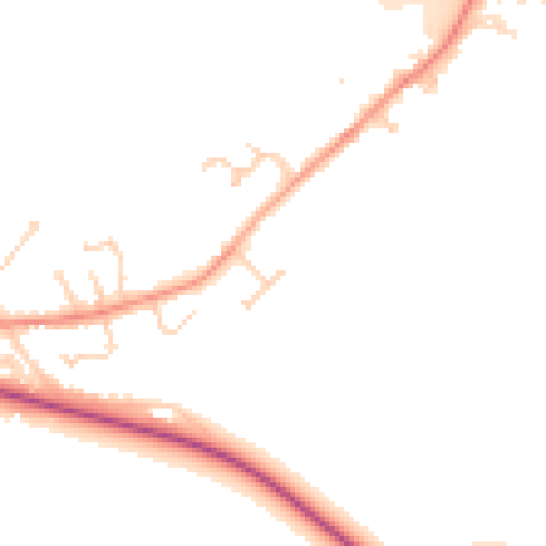 Daytime road noise heatmap for DN41 8AS