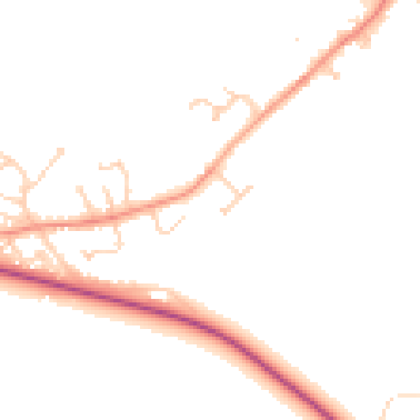 Daytime road noise heatmap for DN41 8AU